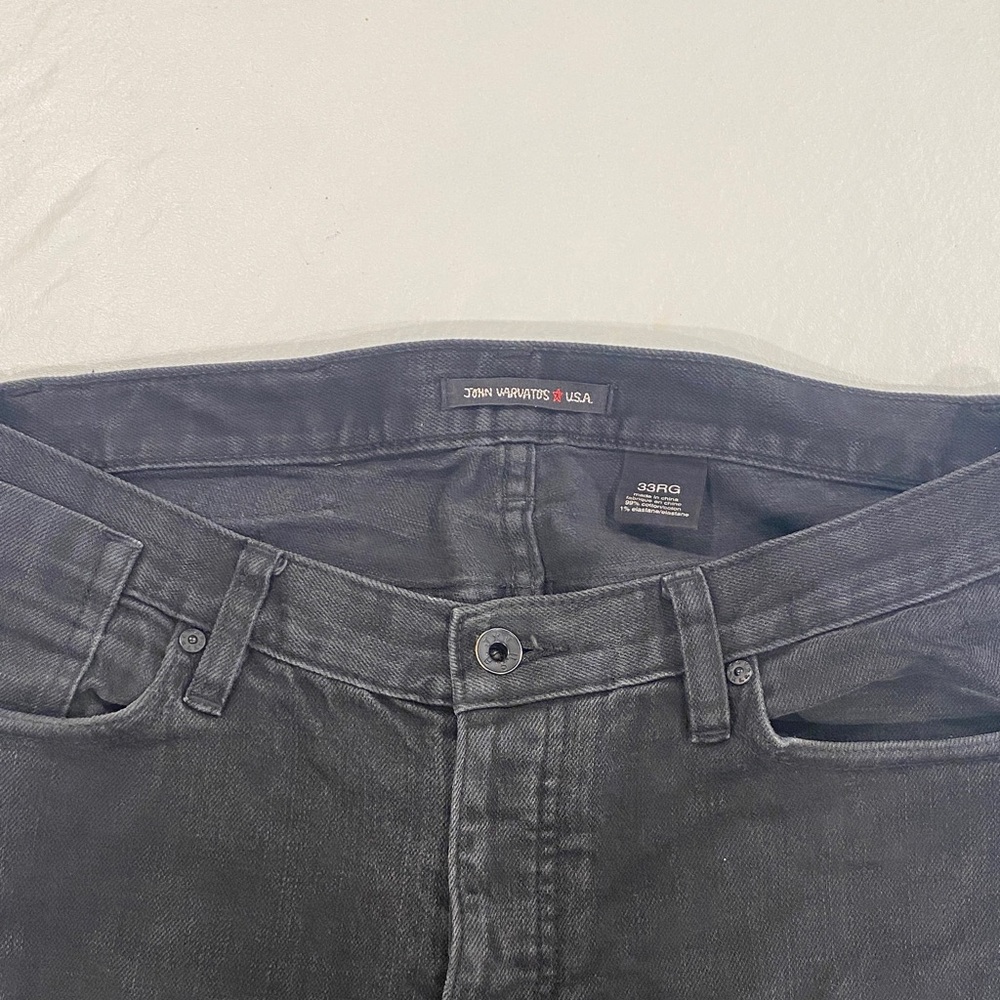 John Varvatos Men's Gray Relaxed Jeans